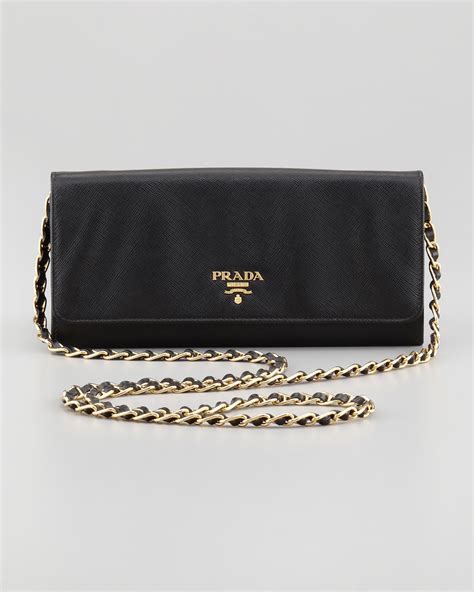 celebrities and prada saffiano wallet on chain